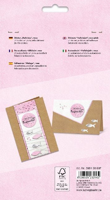Produktbild: URSUS 24 Sticker "Einladung zu meiner Konfirmation", rosa