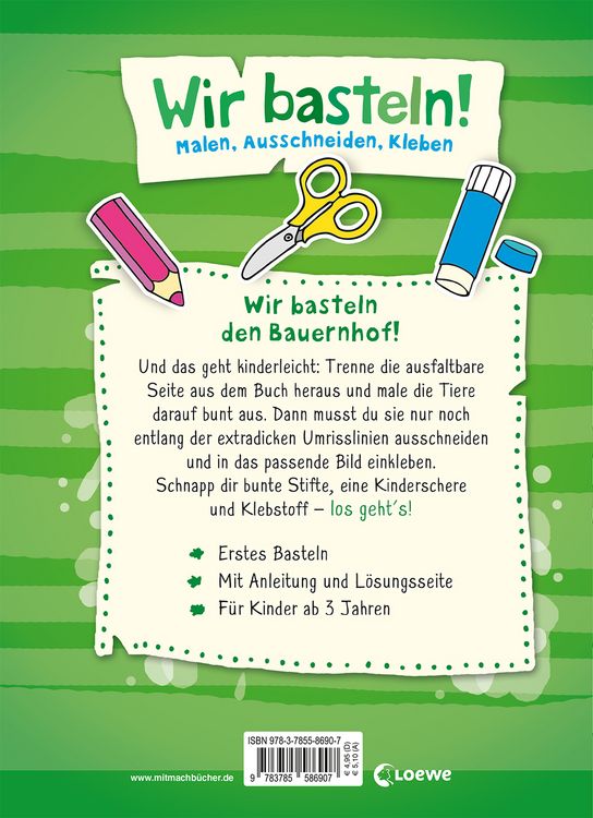 Produktbild: Wir basteln! - Malen, Ausschneiden, Kleben - Bauernhof