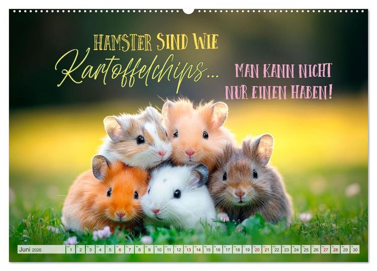 Produktbild: Hamsterhumor - Kleine Zuckerschnute, aber oho (hochwertiger Premium Wandkalender 2026 DIN A2 quer), Kunstdruck in Hochglanz