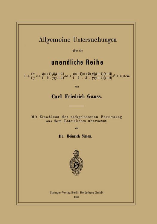 Produktbild: Allgemeine Untersuchungen &uuml;ber die unendliche Reihe