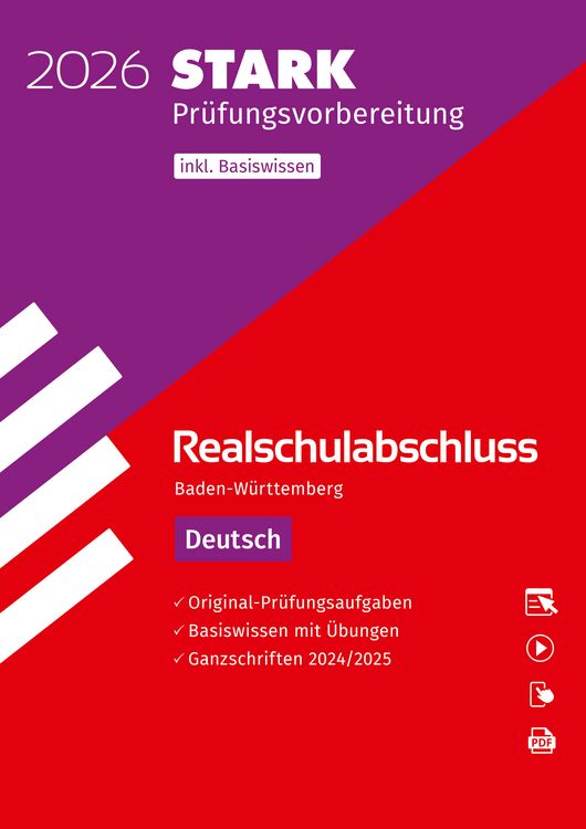 Produktbild: STARK Deutsch - Realschulabschluss 2026 BW - Prüfungsvorbereitung inkl. Basistraining