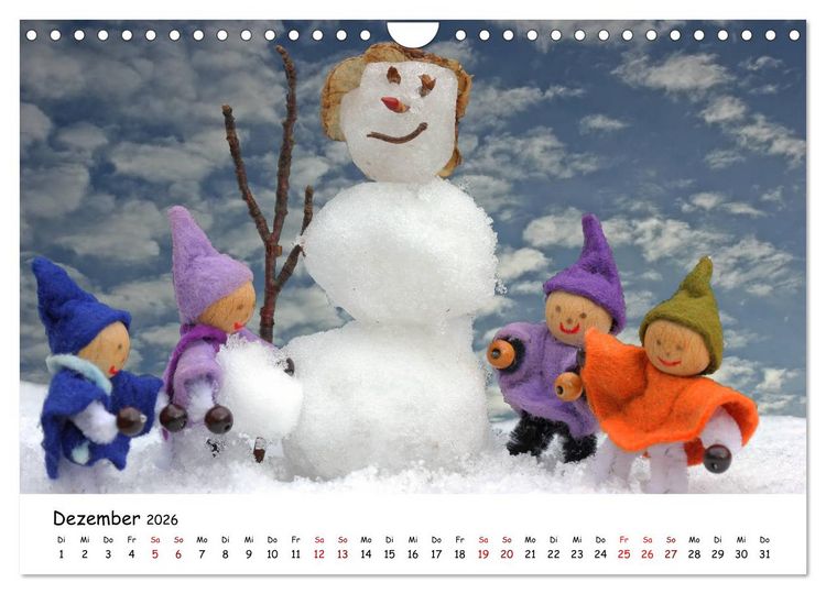Produktbild: Die Abenteuer der vier kleinen Wichtel (Wandkalender 2026 DIN A4 quer), CALVENDO Monatskalender