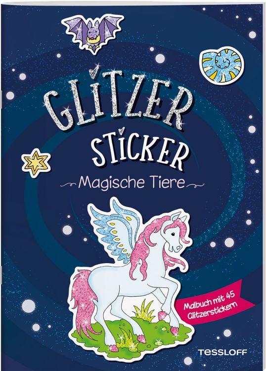 Produktbild: Glitzer-Sticker Malbuch. Magische Tiere