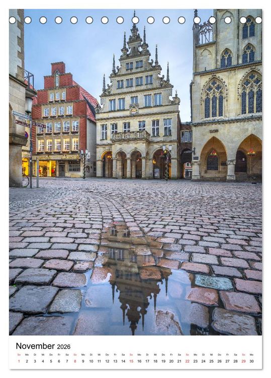 Produktbild: M&uuml;nster - Spiegelwelten einer Stadt (Tischkalender 2026 DIN A5 hoch), CALVENDO Monatskalender