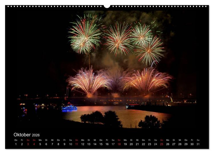 Produktbild: Feuerwerks - Impressionen (Wandkalender 2026 DIN A2 quer), CALVENDO Monatskalender