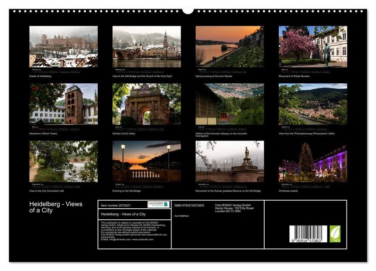 Produktbild: Heidelberg - Views of a City (High Quality Premium Wall Calendar 2026 DIN A2 landscape),CALVENDO 12 Month Wall Calendar