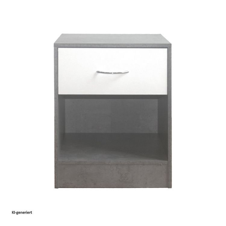 Produktbild: HTI-Living Nachtschrank 2er Set Thekla Beton/Wei&szlig; Nachtschrank 2er Set Thekla Beton/Wei&szlig;