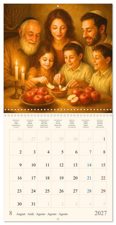 Produktbild: A Year of Jewish Life &ndash; Festivals and Traditions (Wall Calendar 2027 12 &times; 12 Inch) CALVENDO 12 Month Wall Calendar