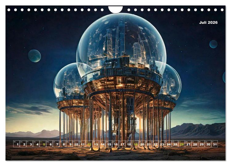 Produktbild: Pionierbauten auf fremden Planeten (Wandkalender 2026 DIN A4 quer), CALVENDO Monatskalender