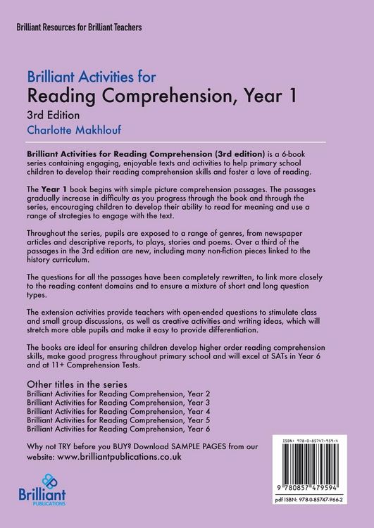 Produktbild: Brilliant Activities for Reading Comprehension, Year 1