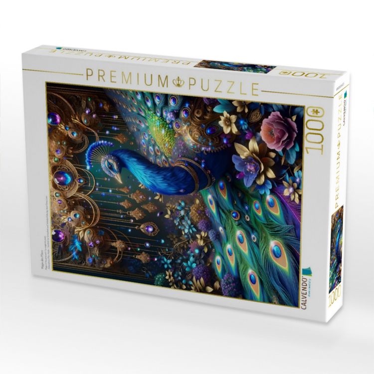 Produktbild: CALVENDO Puzzle Magie des Pfaus | 1000 Teile Lege-Gr&ouml;&szlig;e 64x48cm Foto-Puzzle f&uuml;r gl&uuml;ckliche Stunden