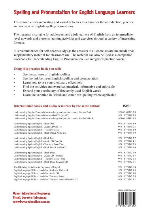 Produktbild: Spelling and Pronciation for English Language Learners