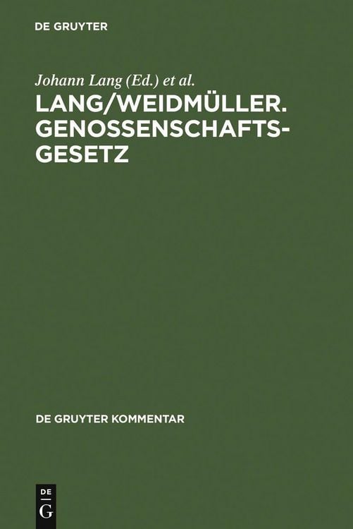 Produktbild: Lang/Weidm&uuml;ller. Genossenschaftsgesetz
