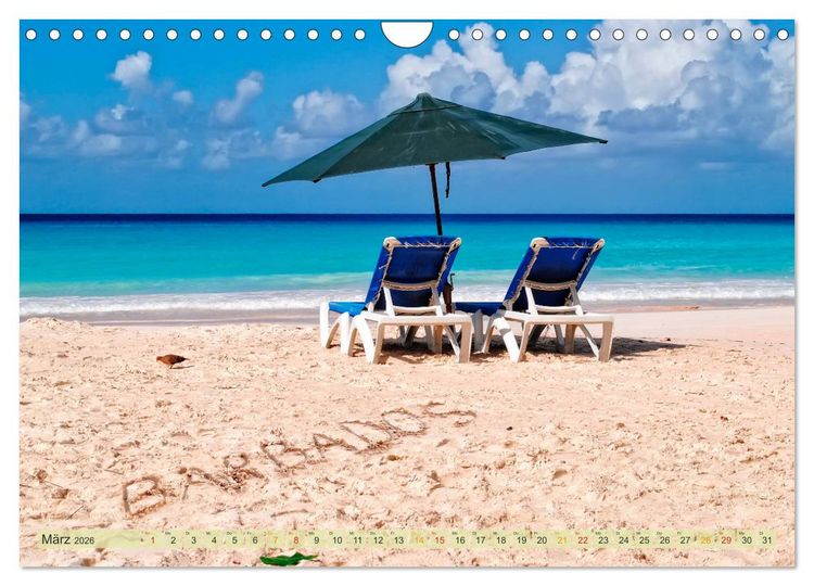 Produktbild: Die kleinen Antillen - Barbados (Wandkalender 2026 DIN A4 quer), CALVENDO Monatskalender