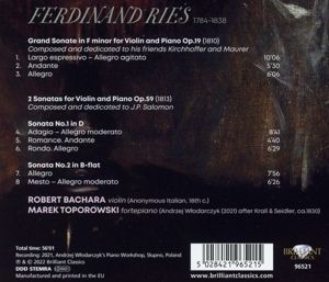 Produktbild: Ries:3 Violin Sonatas