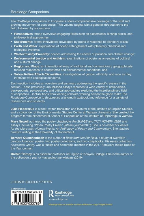 Produktbild: The Routledge Companion to Ecopoetics