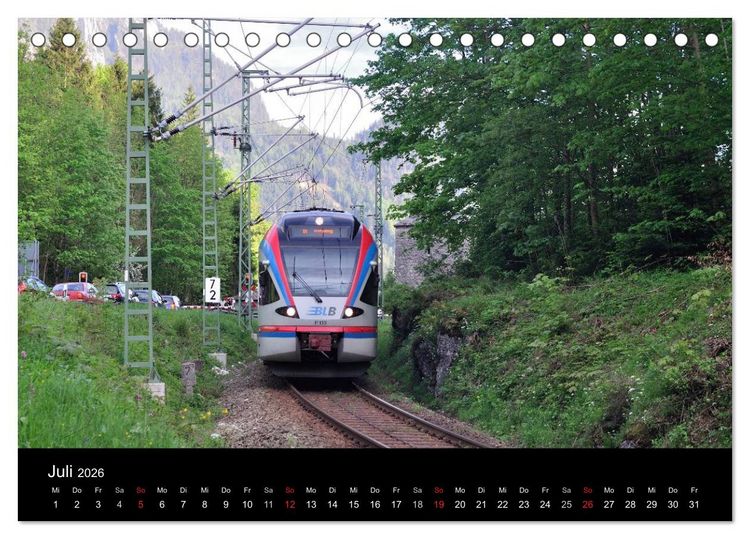 Produktbild: Mit der Bahn durch die Alpen (Tischkalender 2026 DIN A5 quer), CALVENDO Monatskalender