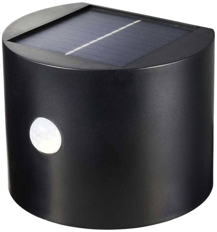 Sygonix SY-5770788 Solar-Wandstrahler mit Bewegungsmelder Warmweiß Schwarz