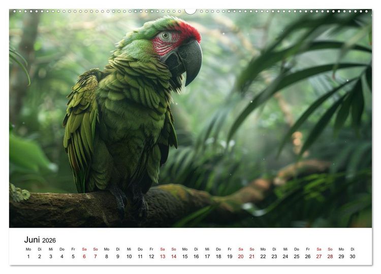 Produktbild: Papageien - Farbenfrohe Paradiesv&ouml;gel (hochwertiger Premium Wandkalender 2026 DIN A2 quer), Kunstdruck in Hochglanz