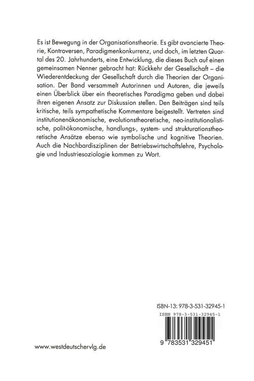 Produktbild: Theorien der Organisation