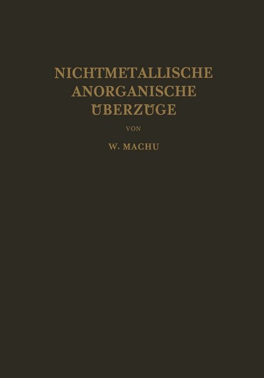 Produktbild: Nichtmetallische Anorganische &Uuml;berz&uuml;ge
