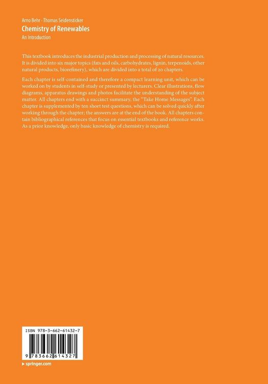 Produktbild: Chemistry of Renewables