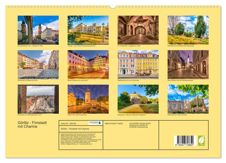 Produktbild: G&ouml;rlitz - Fimstadt mit Charme (hochwertiger Premium Wandkalender 2026 DIN A2 quer), Kunstdruck in Hochglanz