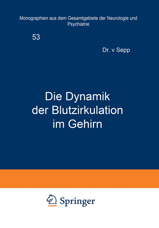 Produktbild: Die Dynamik der Blutzirkulation im Gehirn