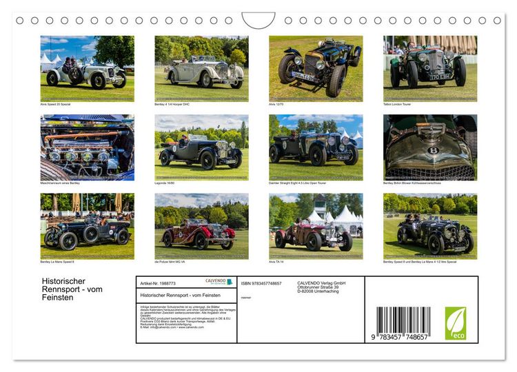 Produktbild: Historischer Rennsport - vom Feinsten (Wandkalender 2026 DIN A4 quer), CALVENDO Monatskalender