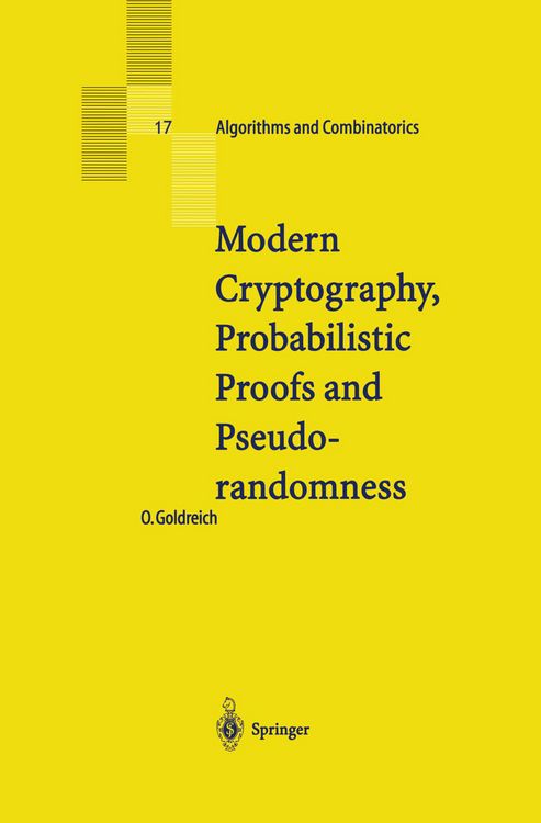 Produktbild: Modern Cryptography, Probabilistic Proofs and Pseudorandomness