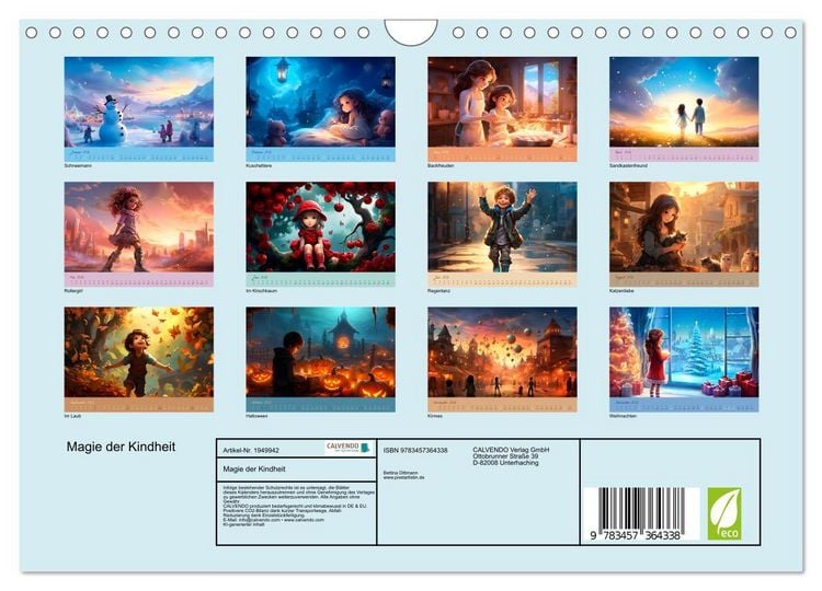 Produktbild: Magie der Kindheit (Wandkalender 2026 DIN A4 quer), CALVENDO Monatskalender