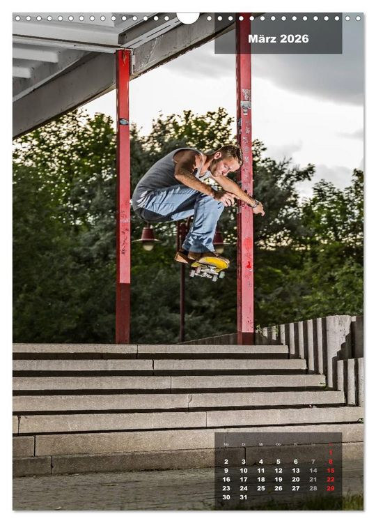 Produktbild: Mit dem Skateboard unterwegs (Wandkalender 2026 DIN A3 hoch), CALVENDO Monatskalender