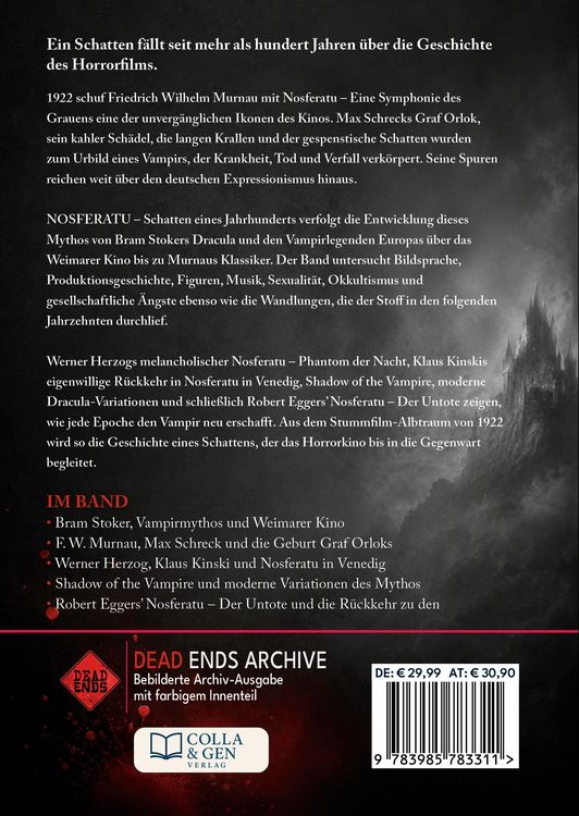 Produktbild: Nosferatu &ndash; Schatten eines Jahrhunderts (Dead Ends Archive)