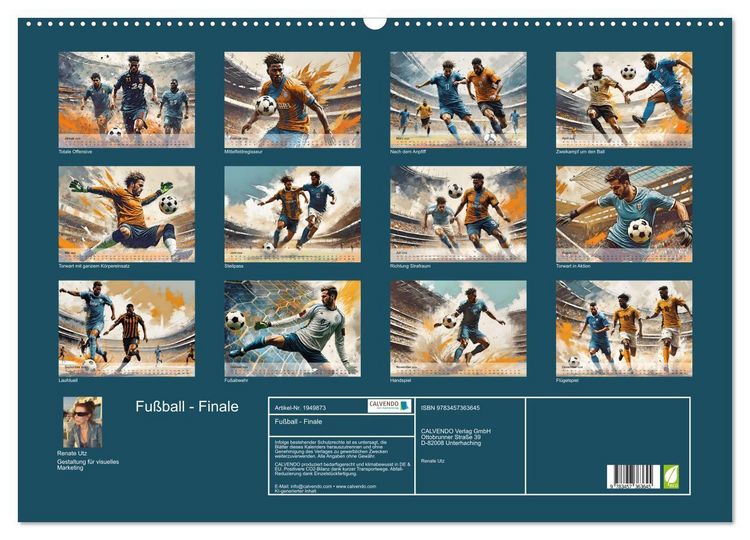 Produktbild: Fu&szlig;ball - Finale (Wandkalender 2026 DIN A2 quer), CALVENDO Monatskalender