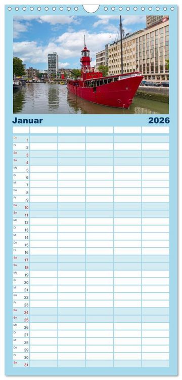 Produktbild: Familienplaner 2026 - Rotterdam - modern und pulsierend mit 5 Spalten (Wandkalender, 21 x 45 cm) CALVENDO