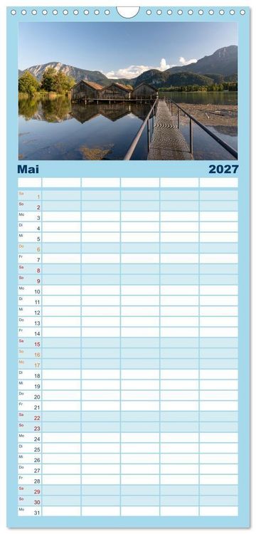 Produktbild: Familienplaner 2027 - Seen in &Ouml;sterreich mit 5 Spalten (Wandkalender, 21 x 45 cm) CALVENDO