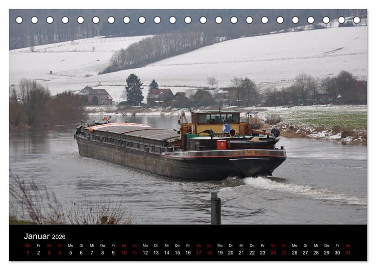 Produktbild: Schiffe auf der Oberweser (Tischkalender 2026 DIN A5 quer), CALVENDO Monatskalender