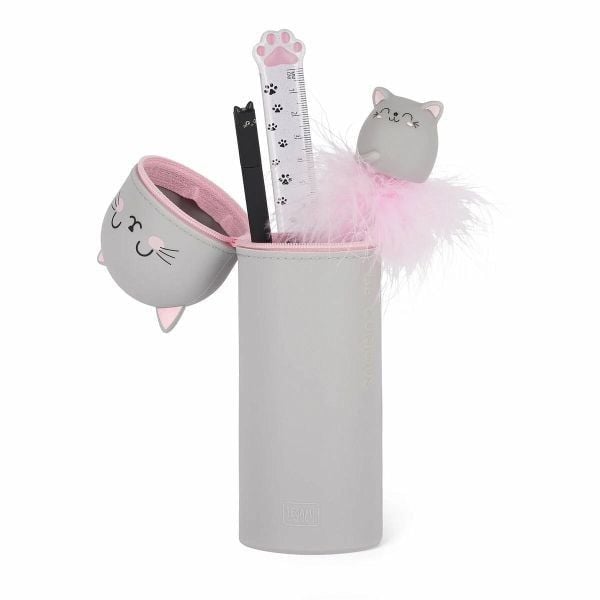 Produktbild: Legami 2-in-1 Federm&auml;ppchen aus Silikon - Kawaii - Katze
