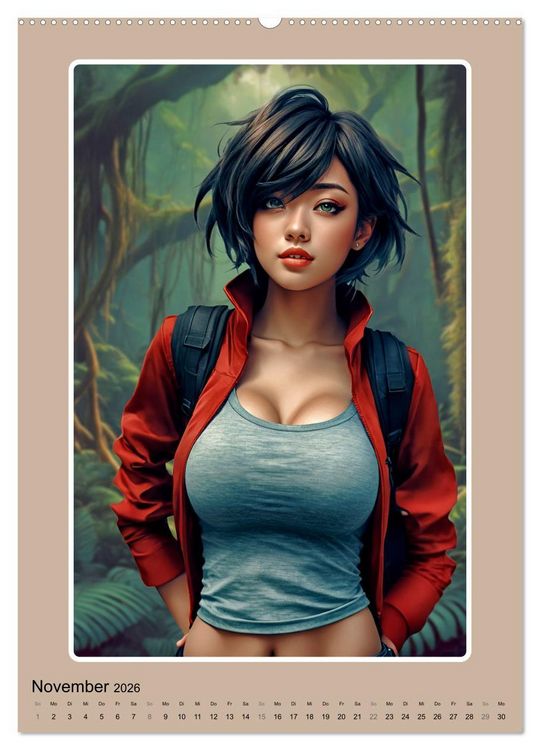 Produktbild: Manga-Frauenportr&auml;ts (hochwertiger Premium Wandkalender 2026 DIN A2 hoch), Kunstdruck in Hochglanz