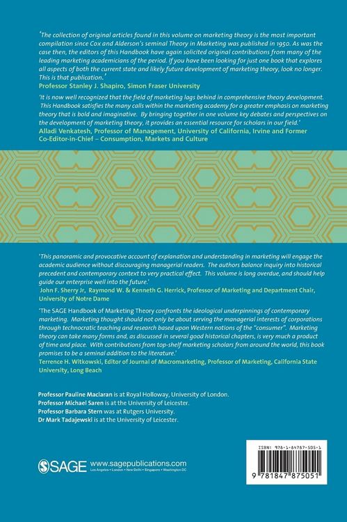 Produktbild: The SAGE Handbook of Marketing Theory