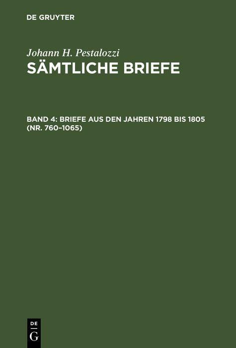 Produktbild: Briefe aus den Jahren 1798 bis 1805 (Nr. 760-1065)