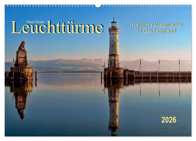 Produktbild: Leuchtt&uuml;rme - maritime Wegweiser in Deutschland (Wandkalender 2026 DIN A2 quer), CALVENDO Monatskalender