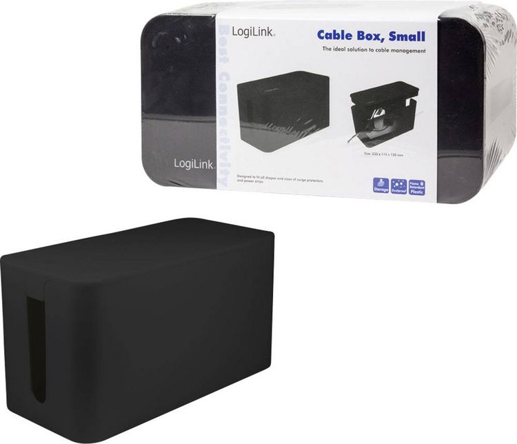 Produktbild: LogiLink KAB0060 Kabel-Geh&auml;use 115 x 235 x 120 Kunststoff Schwarz 1 St.