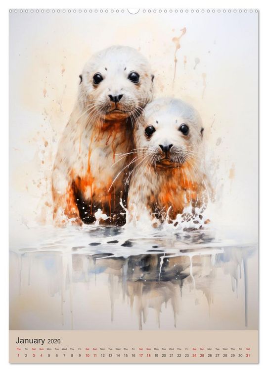 Produktbild: Cute animal families (High Quality Premium Wall Calendar 2026 DIN A2 portrait),CALVENDO 12 Month Wall Calendar