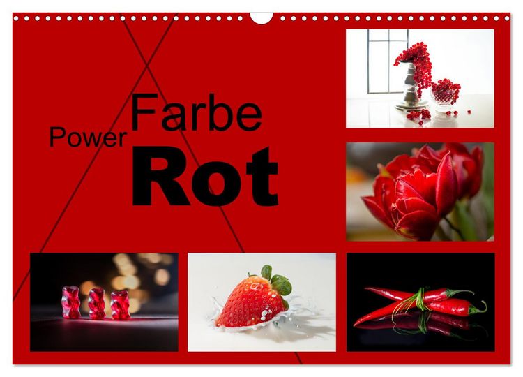Produktbild: Powerfarbe Rot (Wandkalender 2026 DIN A3 quer), CALVENDO Monatskalender
