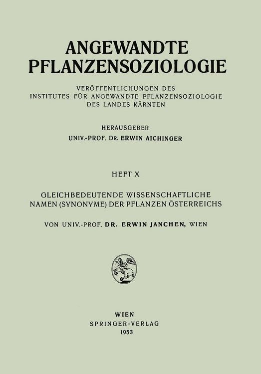 Produktbild: Gleichbedeutende Wissenschaftliche Namen (Synonyme) Der Pflanzen &Ouml;sterreichs