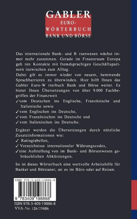 Produktbild: Gabler Euro-W&ouml;rterbuch Bank und B&ouml;rse