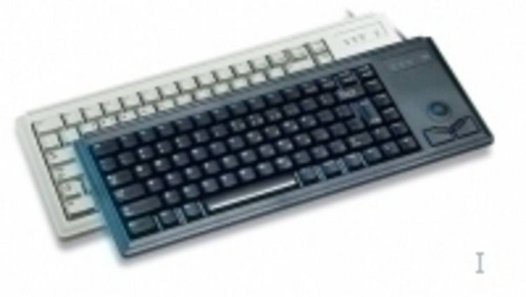 Produktbild: CHERRY Compact-Keyboard G84-4400 USB Tastatur Deutsch, QWERTZ Schwarz Integrierter Trackball
