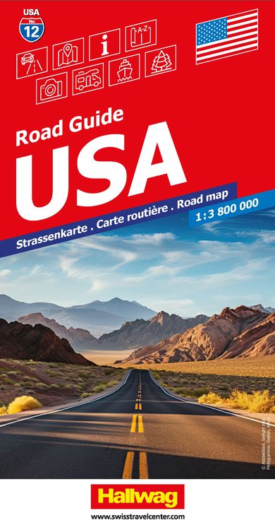 Produktbild: Hallwag Strassenkarte USA 1:3,8 Mio.
