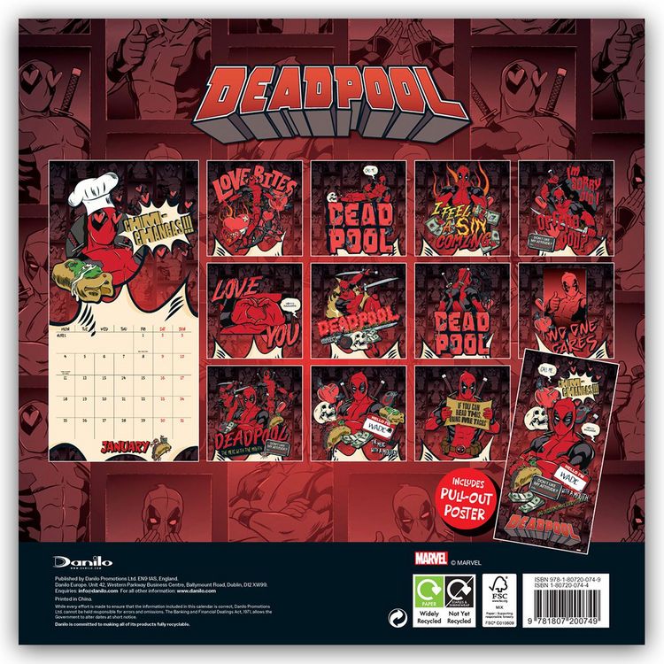 Produktbild: Deadpool &ndash; Offizieller Kalender 2027